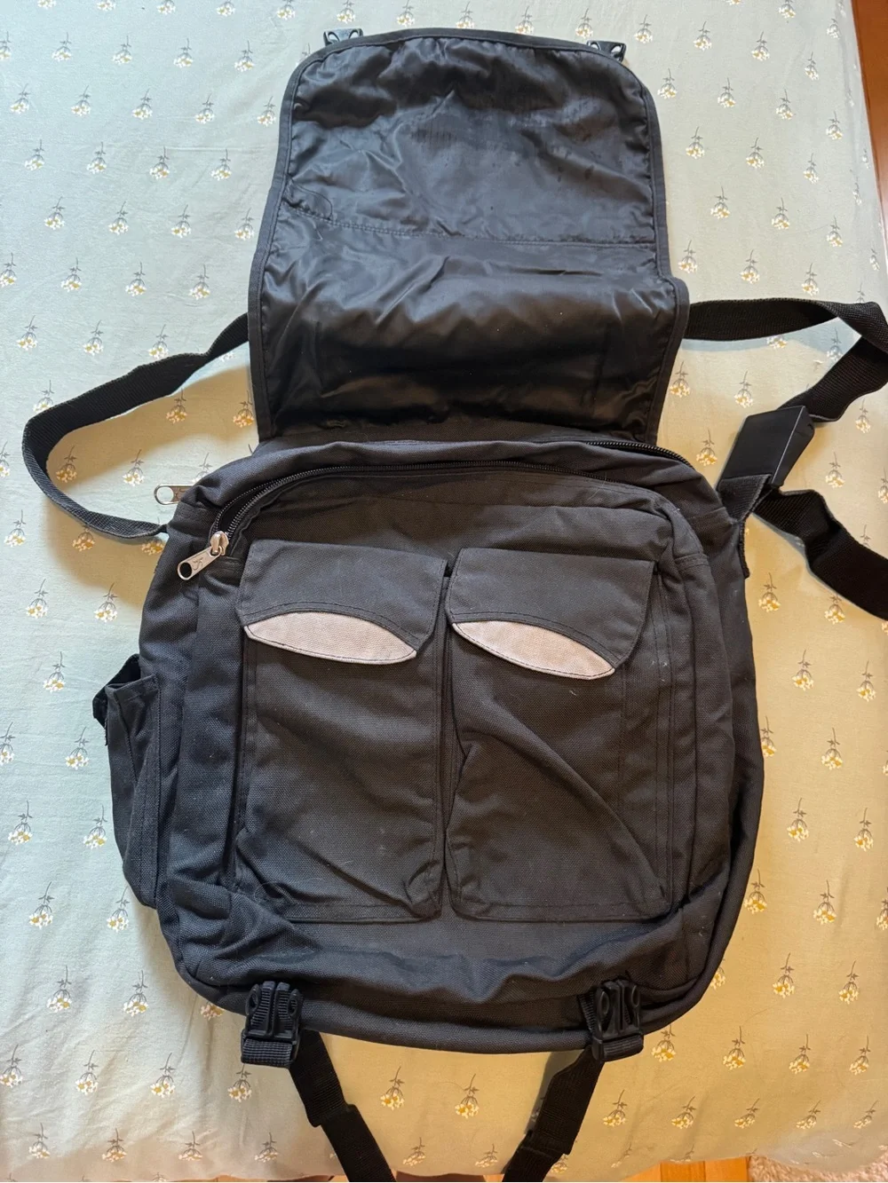 Jansport Black and Gray Padded Computer Messenger Bag